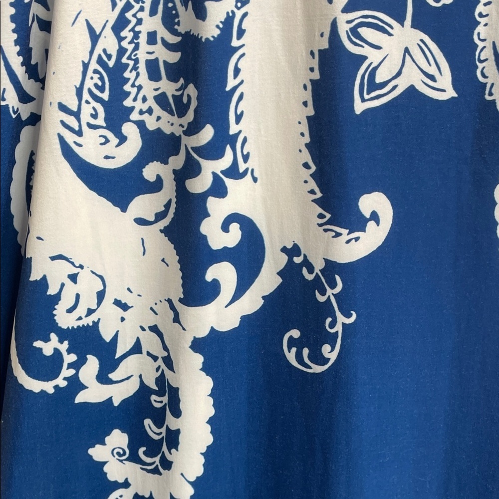 R & B Collection Elegant Blue and White Maxi Skirt - Picture 4 of 8